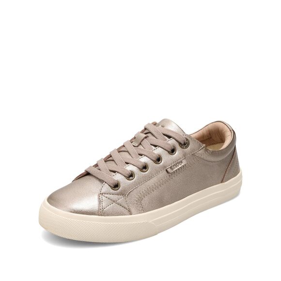 NWT Taos Plim Soul Lux Women’s Leather Lace-Up Comfort Sneaker, Champagne 6.5M - Picture 1 of 6